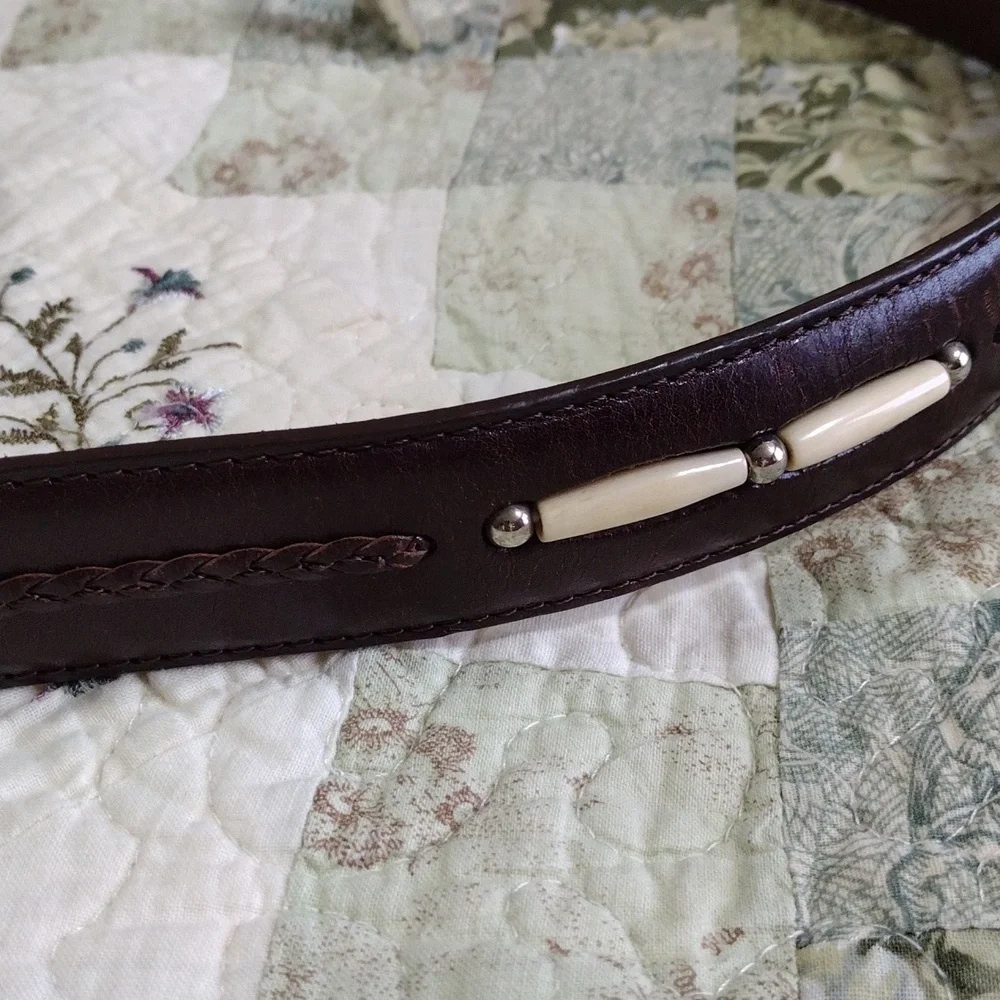 Vintage Onyx By‎ Brighton Toronto Taper Leather Belt Size 40
